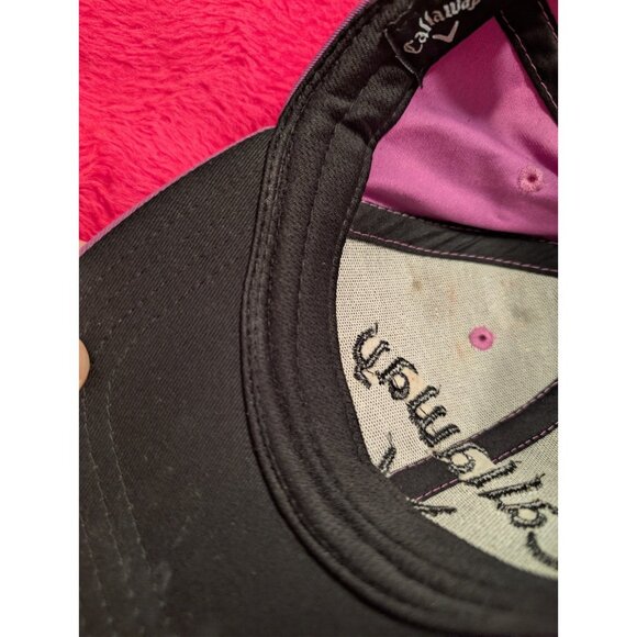 Callaway Purple Mauve Golf Baseball Cap Hat 100% Cotton Adjustable Strapback - Picture 8 of 8